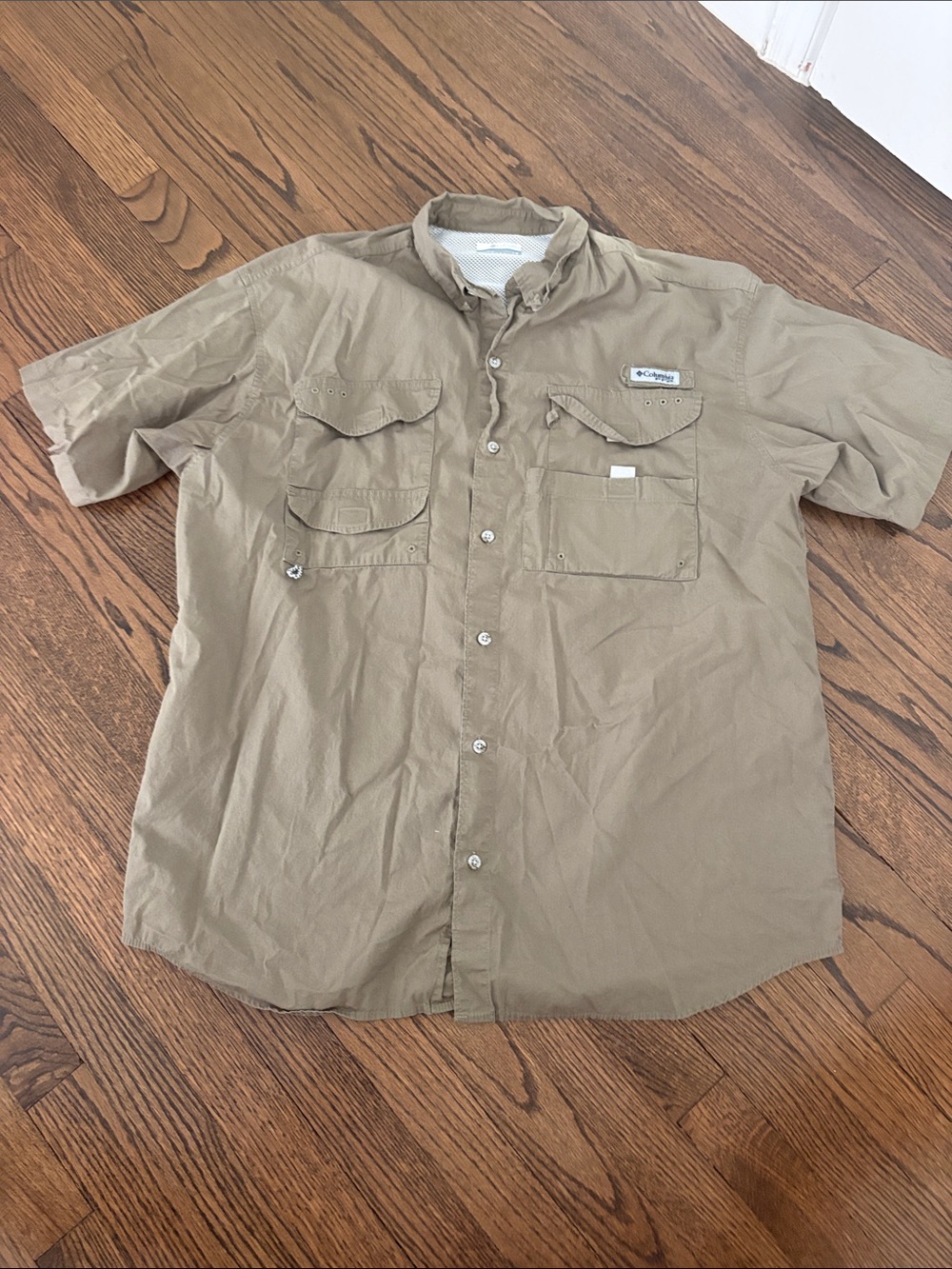 Columbia Men's PFG Short-Sleeve Button-Down Shirt - Khaki